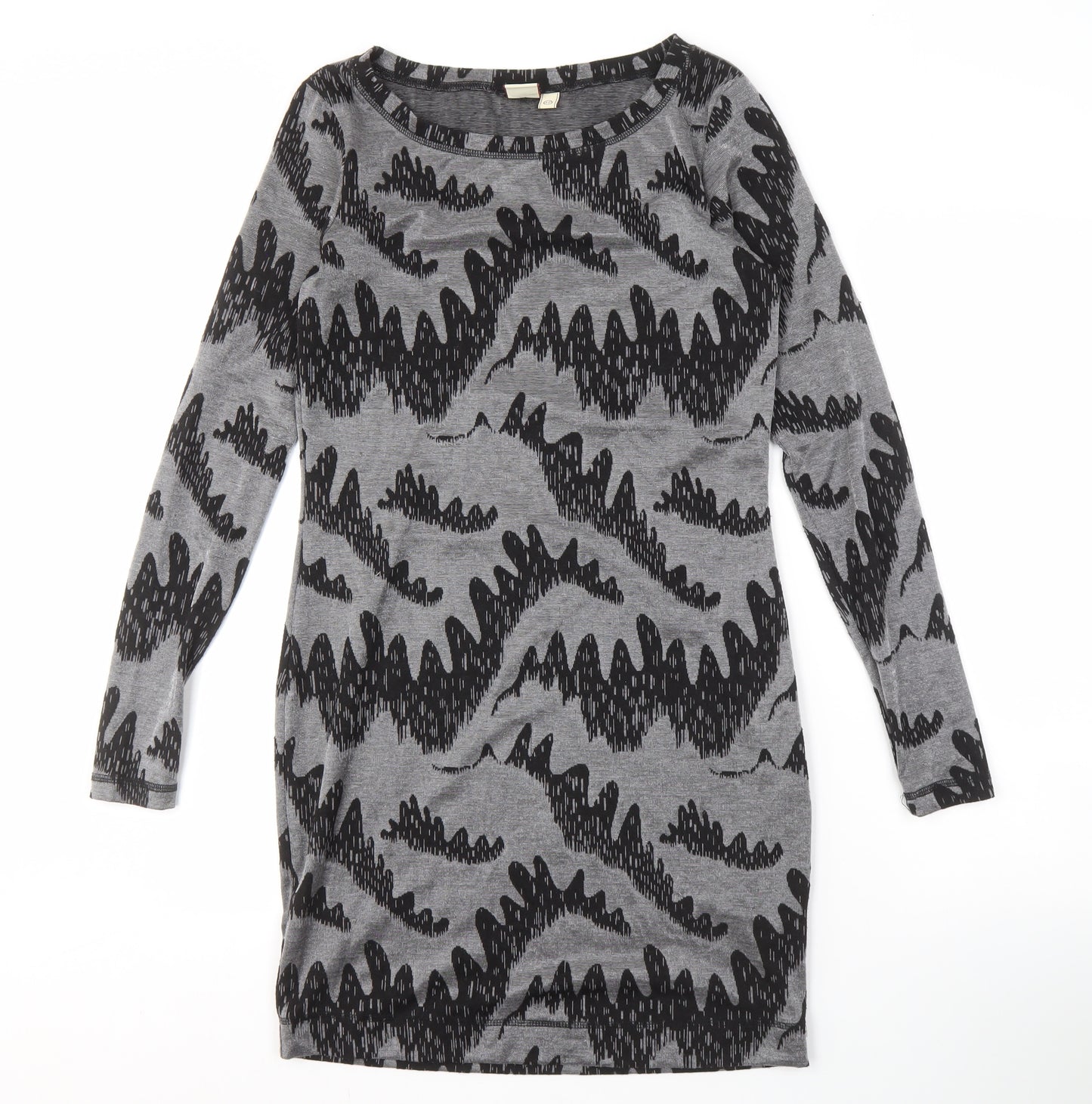 French Connection Women's Grey Black Shift Dress Size 12