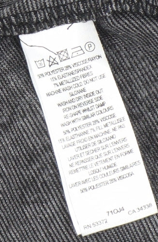 French Connection Women's Grey Black Shift Dress Size 12