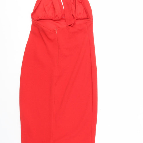 Prey Women's Red Halter Dress Size 8