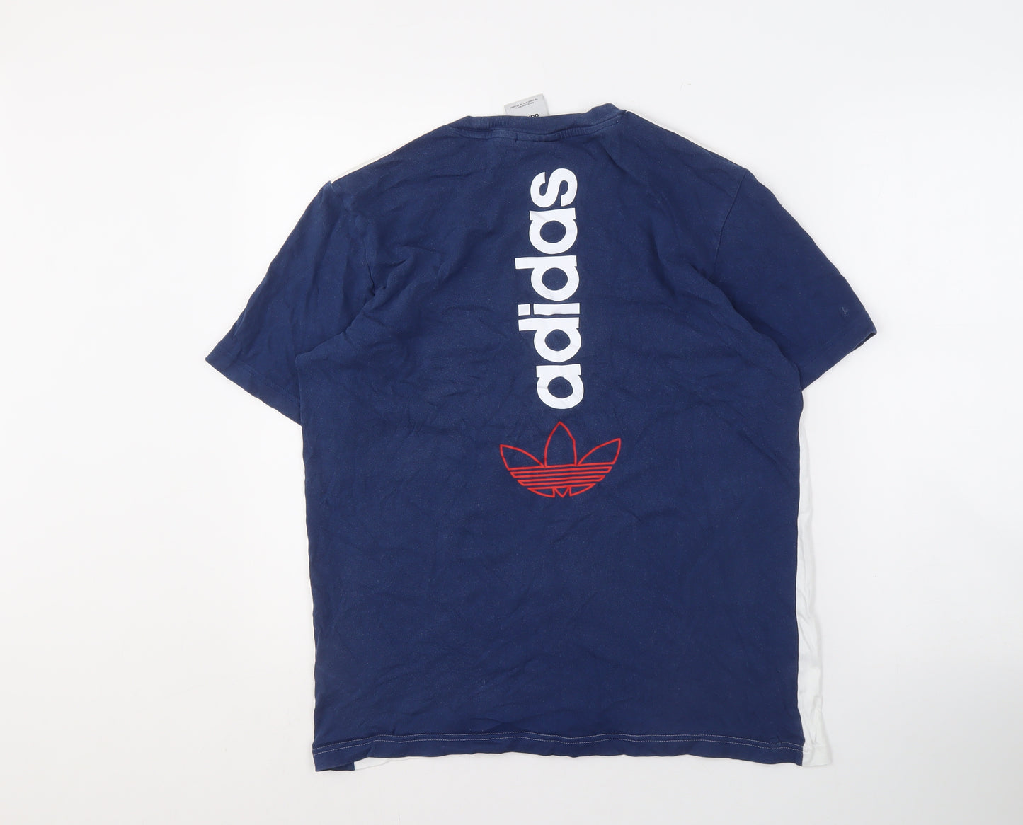 Adidas Men's Blue & White Colourblock T-Shirt S