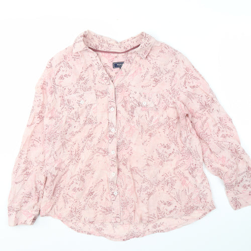 Maine New England Women's Pink Floral Button-Up Shirt