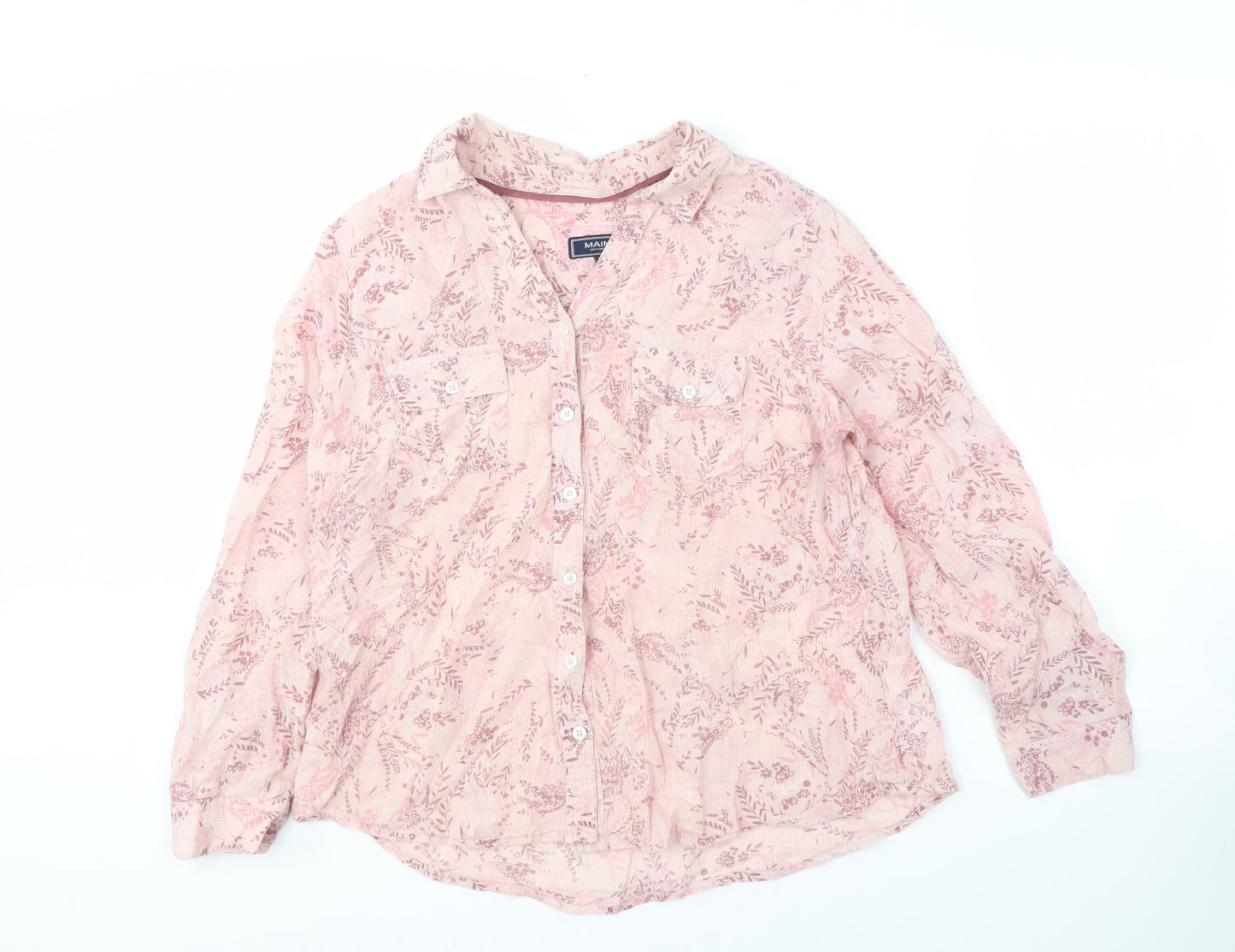 Maine New England Women's Pink Floral Button-Up Shirt