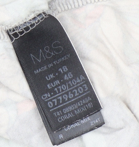 Marks and Spencer Women's Multicoloured Floral Tunic Top, Size 18