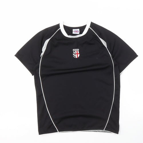 Phoenix Sports Boys Black T-Shirt, Short Sleeve, XL