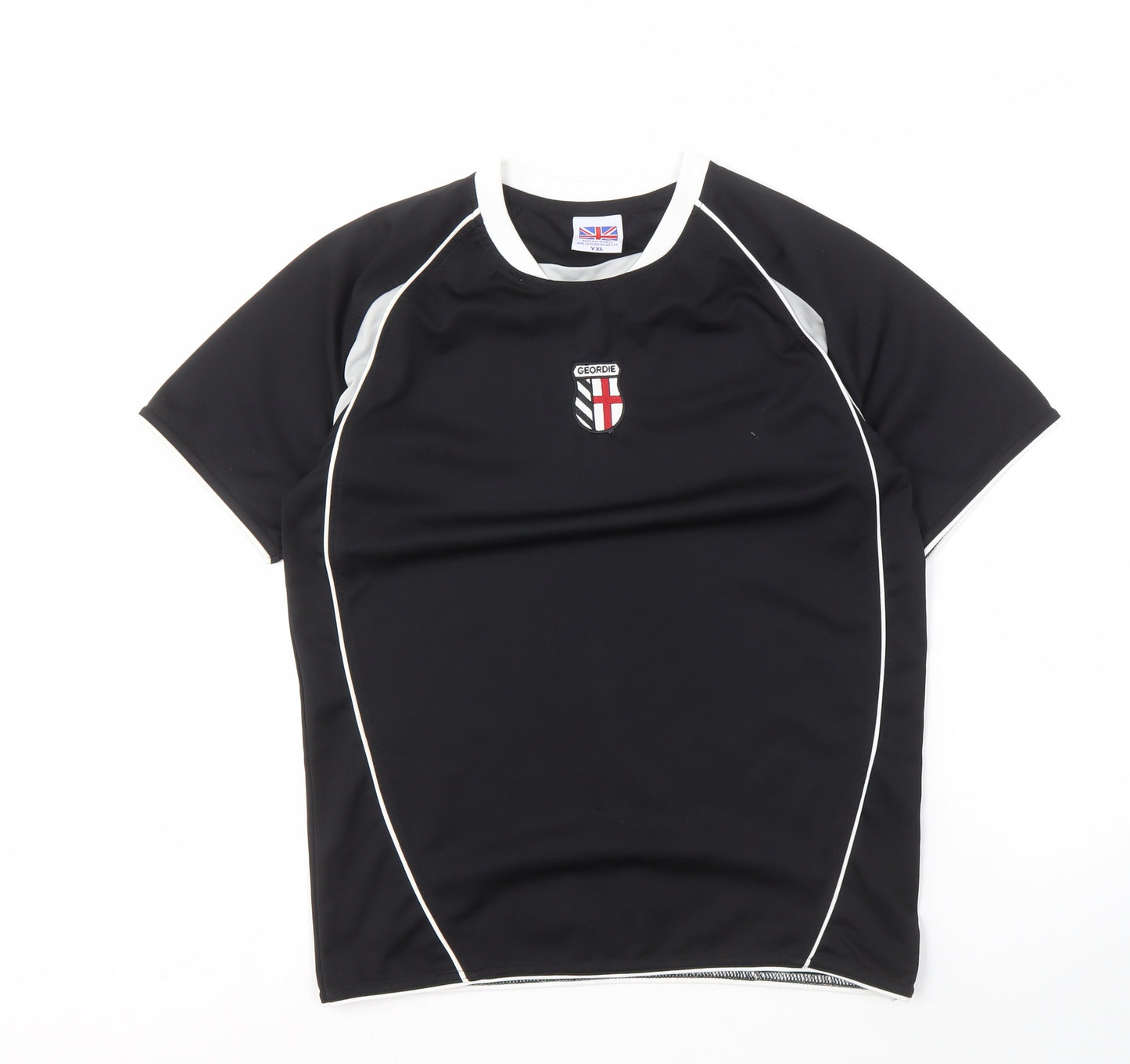 Phoenix Sports Boys Black T-Shirt, Short Sleeve, XL