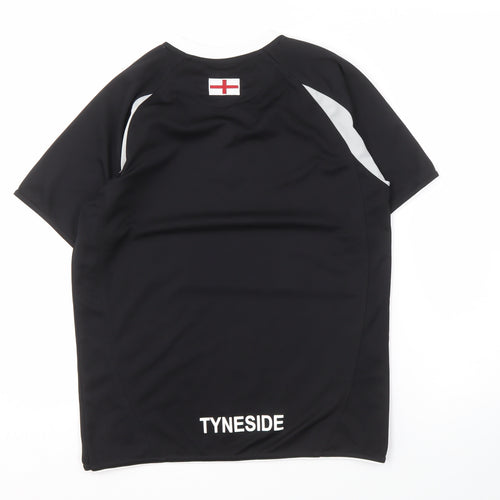 Phoenix Sports Boys Black T-Shirt, Short Sleeve, XL
