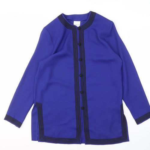 Alexon Women's Blue Button-Front Long Sleeve Jacket