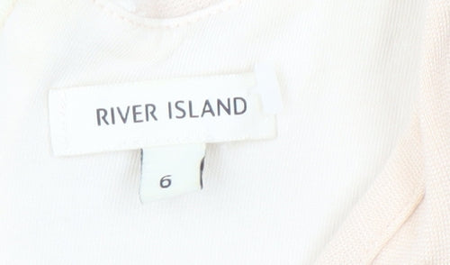 River Island Women Beige V-Neck Sleeveless Top