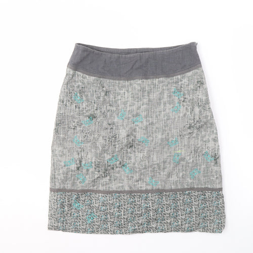 Laura Ashley Womens Grey Cotton Skirt Size 10