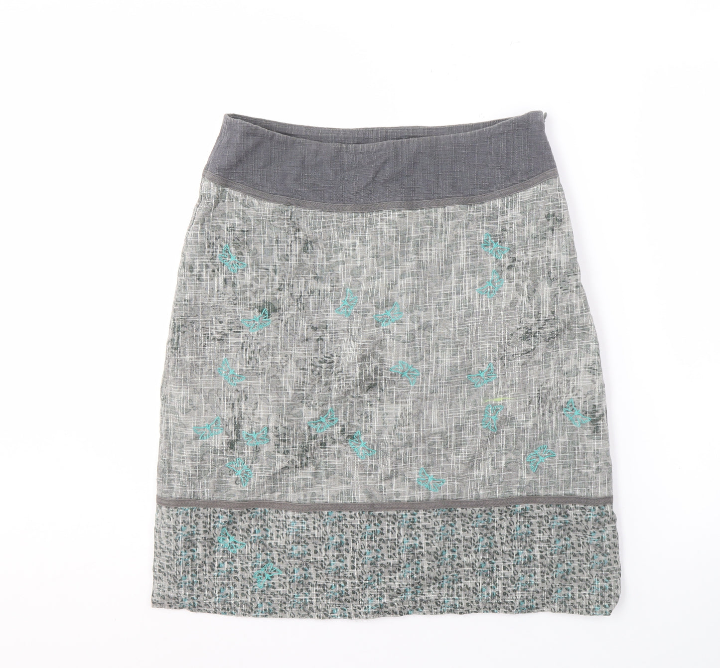 Laura Ashley Womens Grey Cotton Skirt Size 10