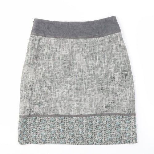 Laura Ashley Womens Grey Cotton Skirt Size 10