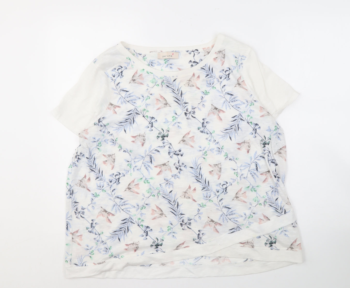 Marks and Spencer Women's Ivory Floral T-Shirt Size 20