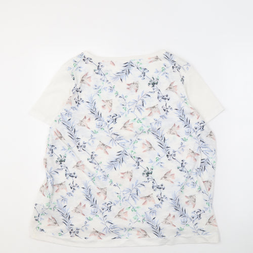 Marks and Spencer Women's Ivory Floral T-Shirt Size 20