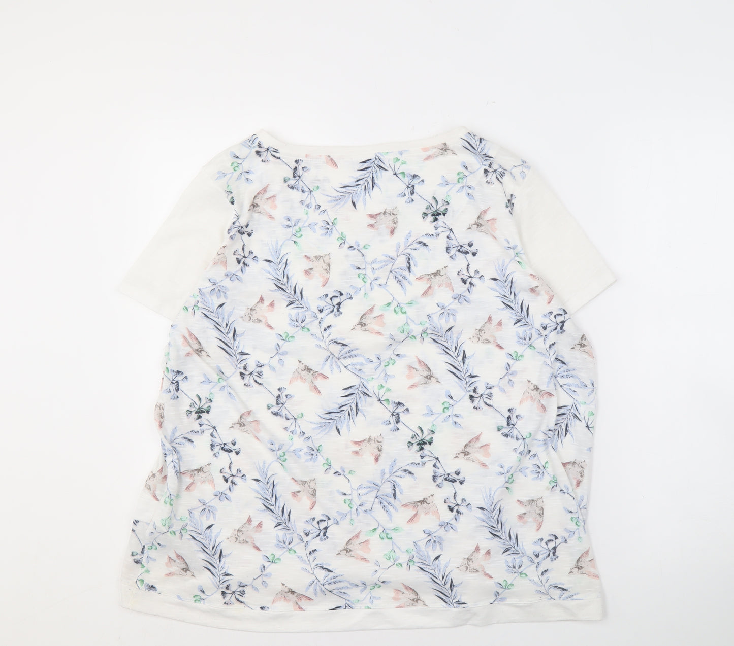 Marks and Spencer Women's Ivory Floral T-Shirt Size 20