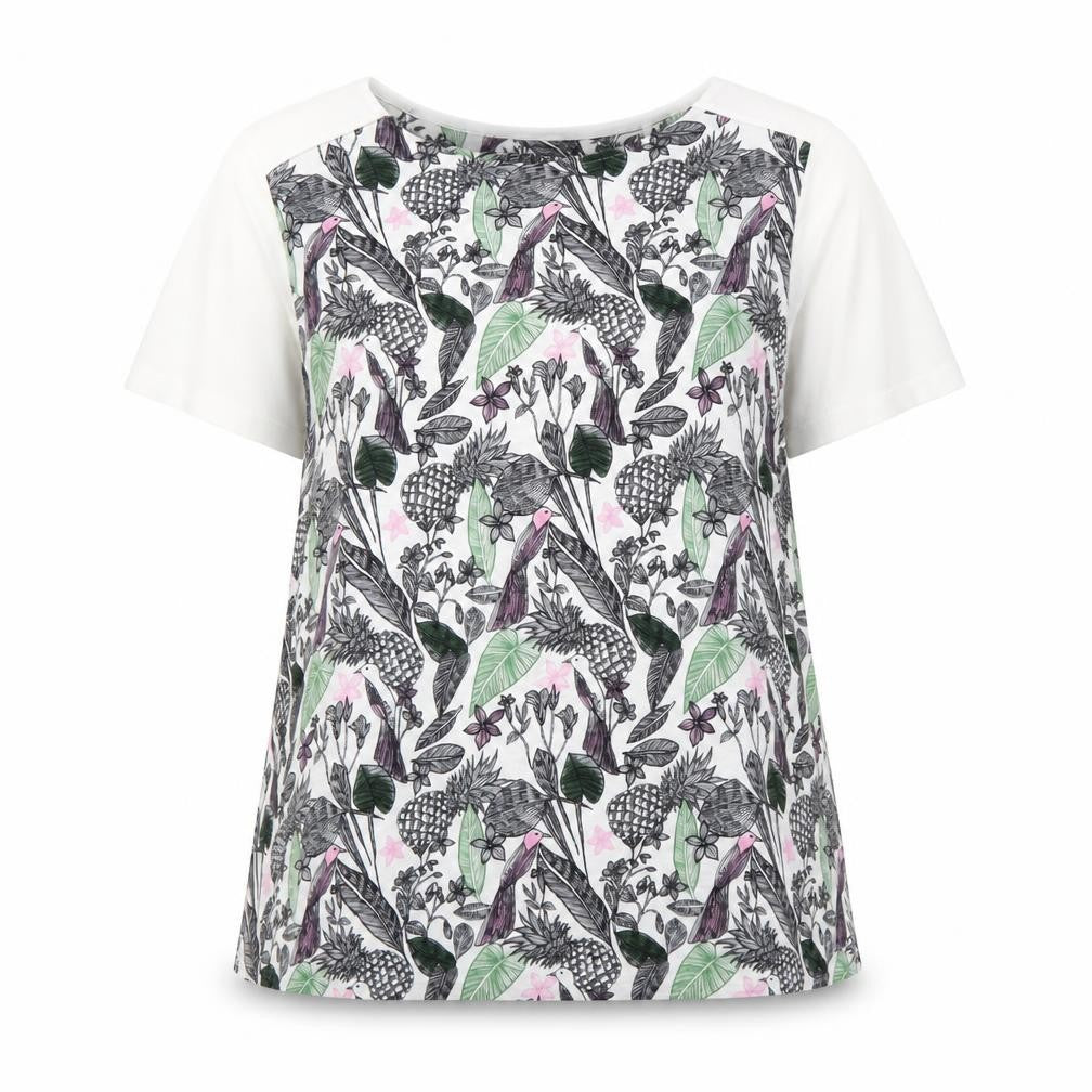 Front view of Marks & Spencer Women’s Ivory Floral Top, size UK 18