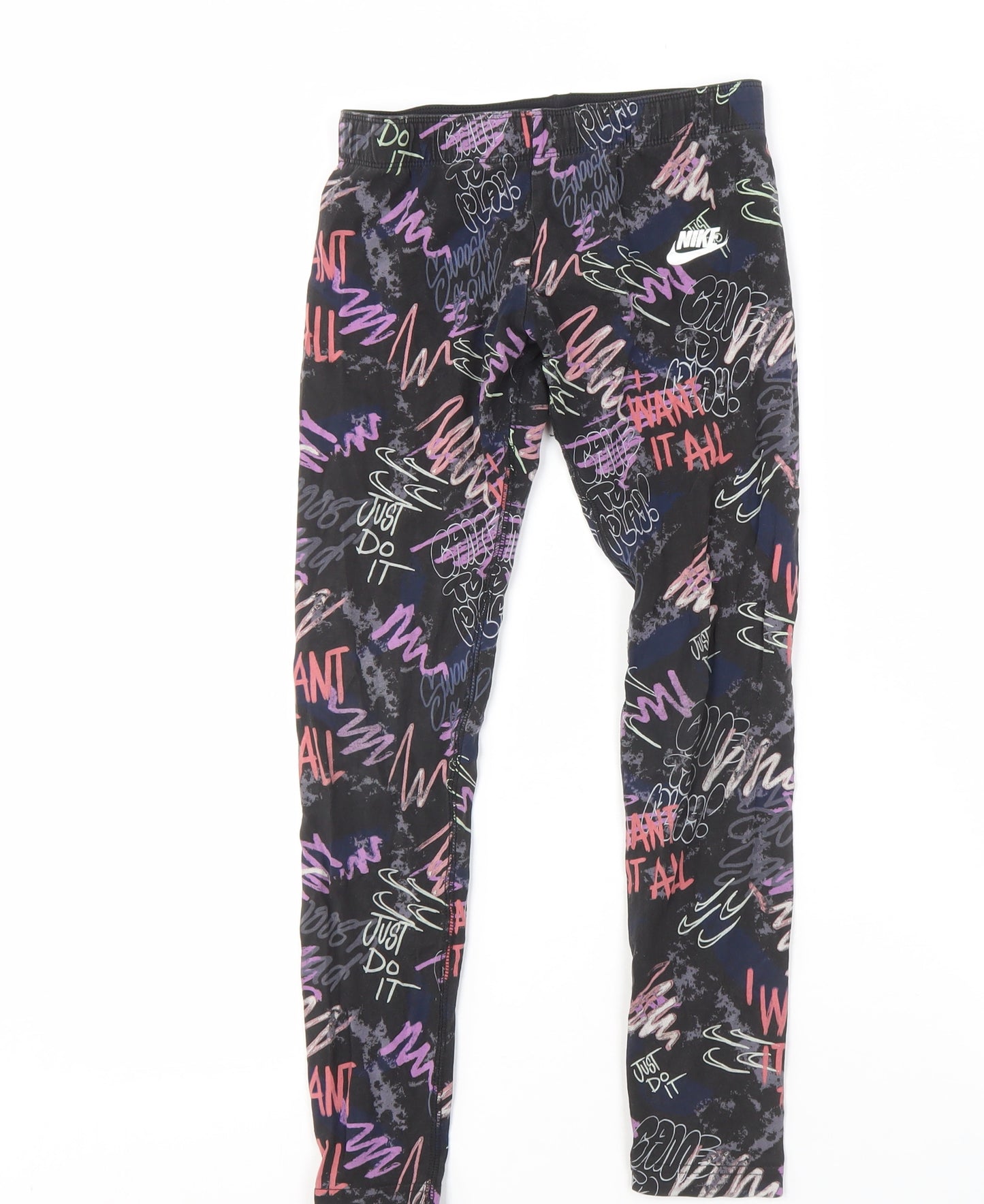 Nike Girls Multicoloured Leggings 10-12 Years Graphic Sports