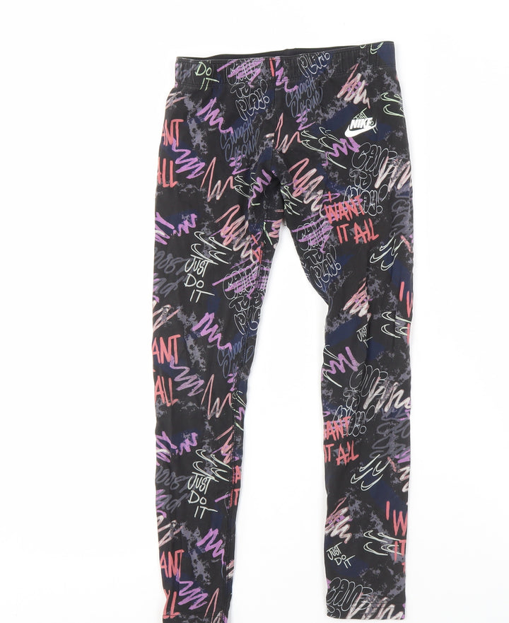 Nike Girls Multicoloured Leggings 10-12 Years Graphic Sports