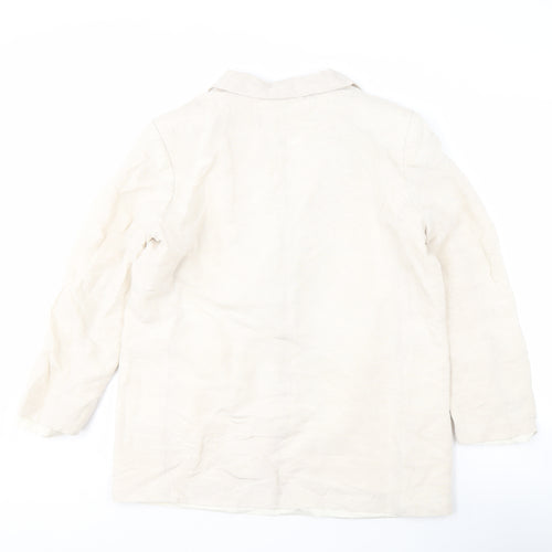 H&M Women's Ivory Linen Blazer Size 8