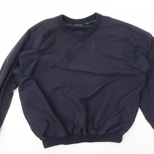 Mileta Men's Blue Pullover Sweatshirt L V-Neck