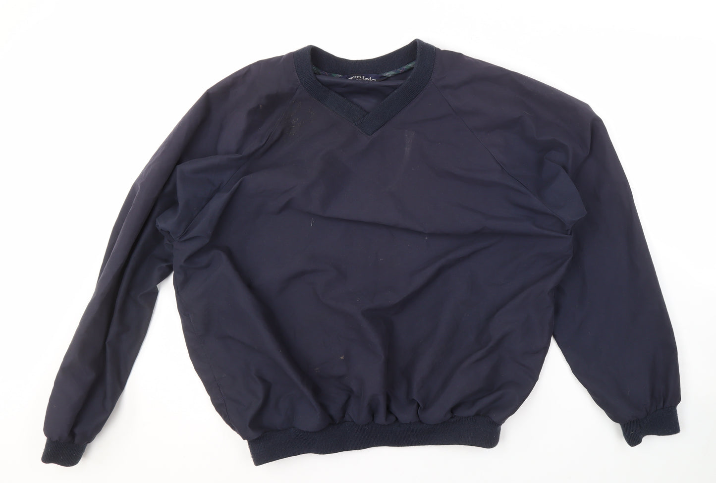 Mileta Men's Blue Pullover Sweatshirt L V-Neck