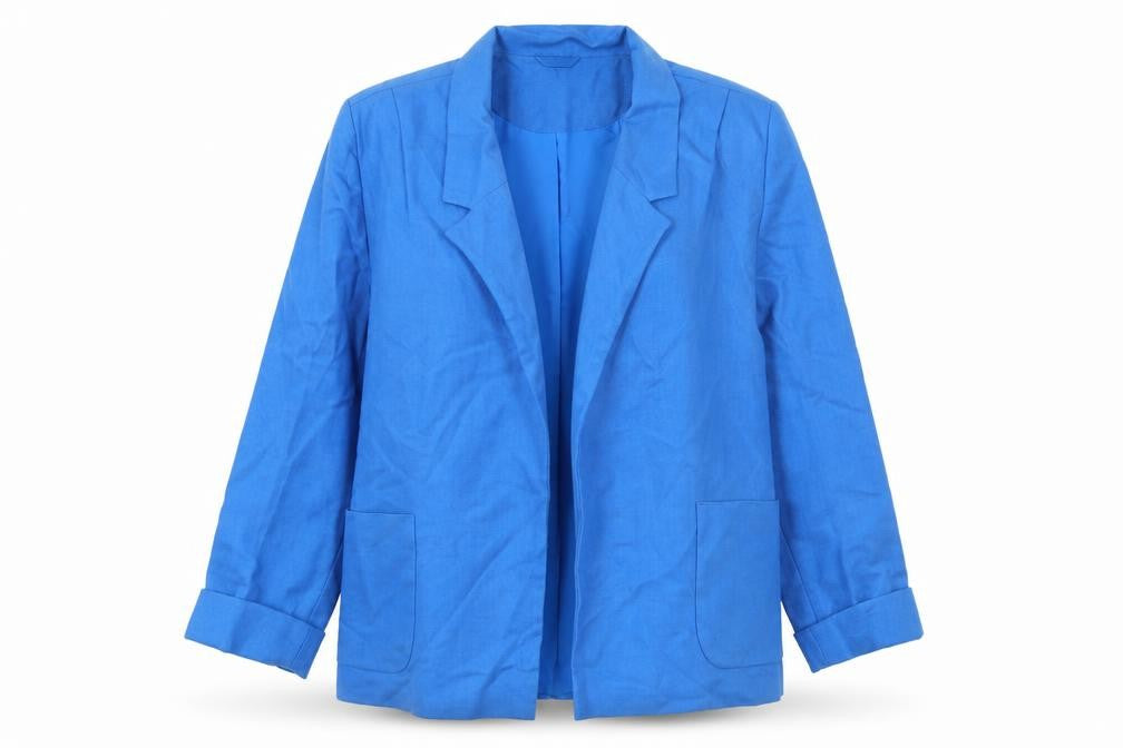 Front view of Debenhams Women's Blue Blazer, size 14, Regular Fit