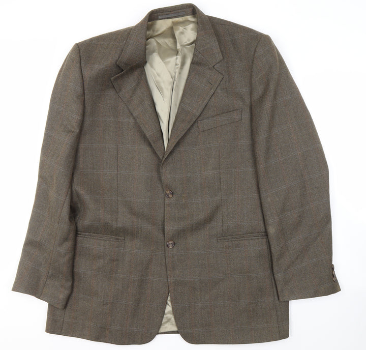 Wellington Men's Brown Check Blazer L Classic Style