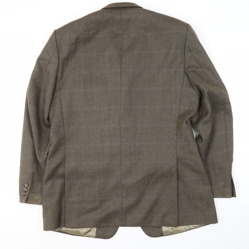 Wellington Men's Brown Check Blazer L Classic Style