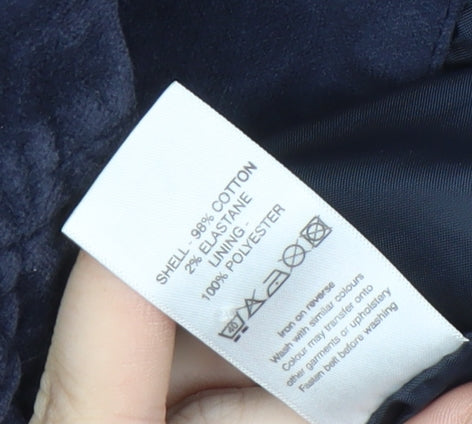 Wallis Women's Blue Velvet Jacket Size 14
