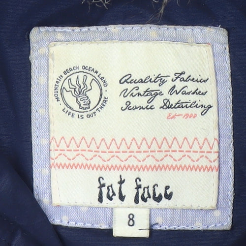 Fat Face Women's Blue Hooded Waistcoat Size 8