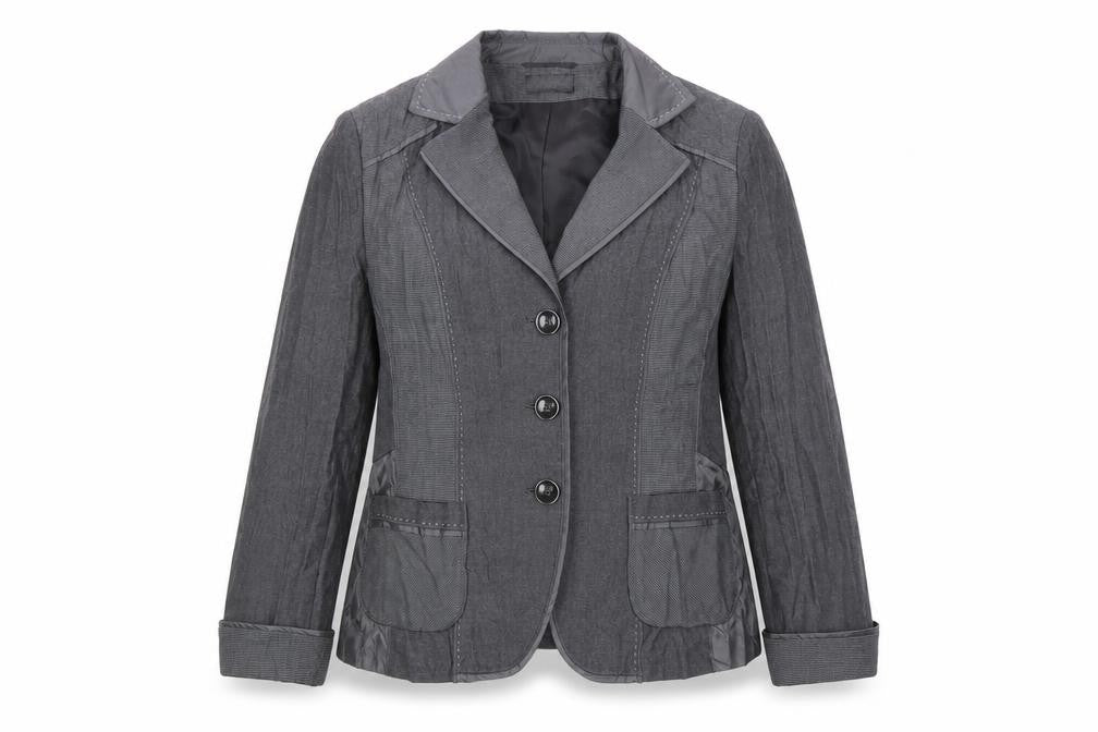 Front view of Frank Walder Women's Grey Blazer, size 12, Business Wear