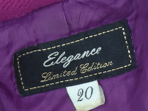 Elegance Women's Purple Coat Size 20 Button Details