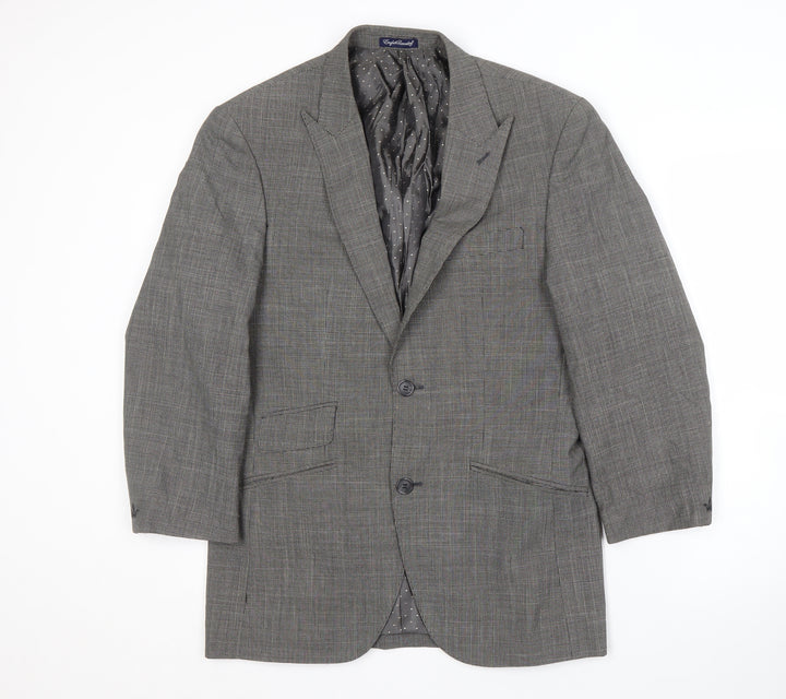 English Laundry Men's Grey Checked Blazer Size 38