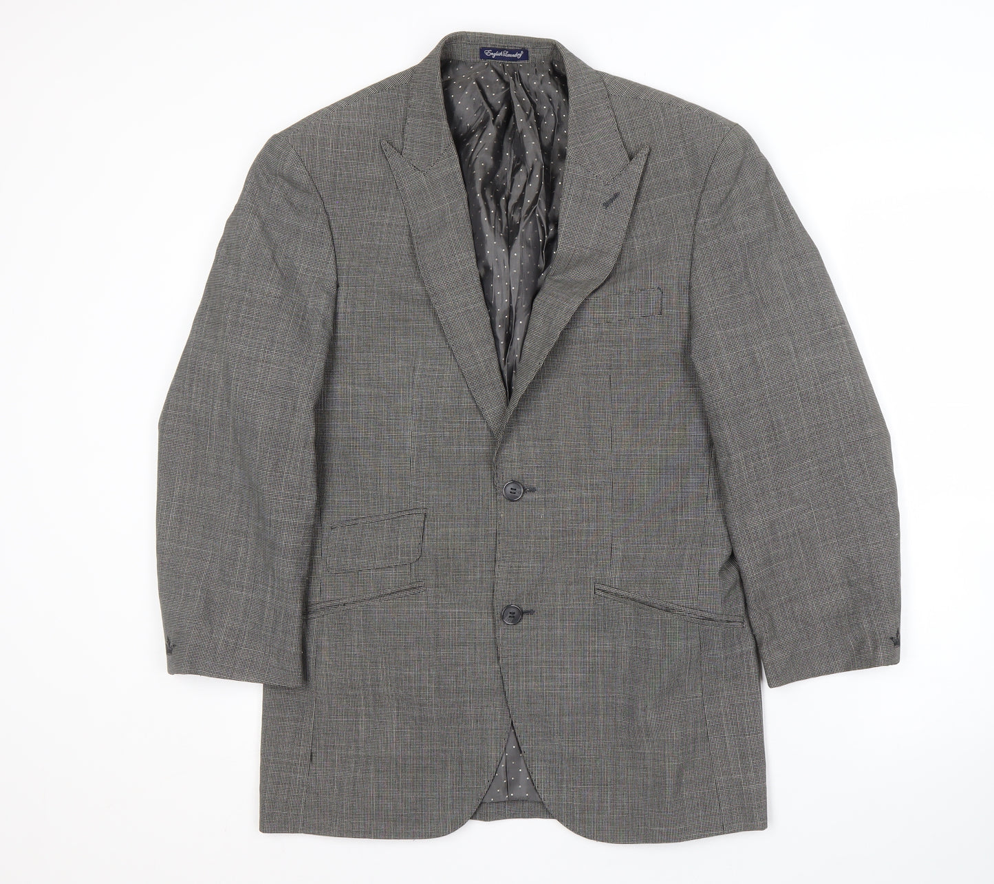 English Laundry Men's Grey Checked Blazer Size 38