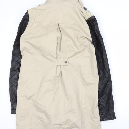 Pull&Bear Women's Beige Pea Coat Size S - Casual Winter Wear