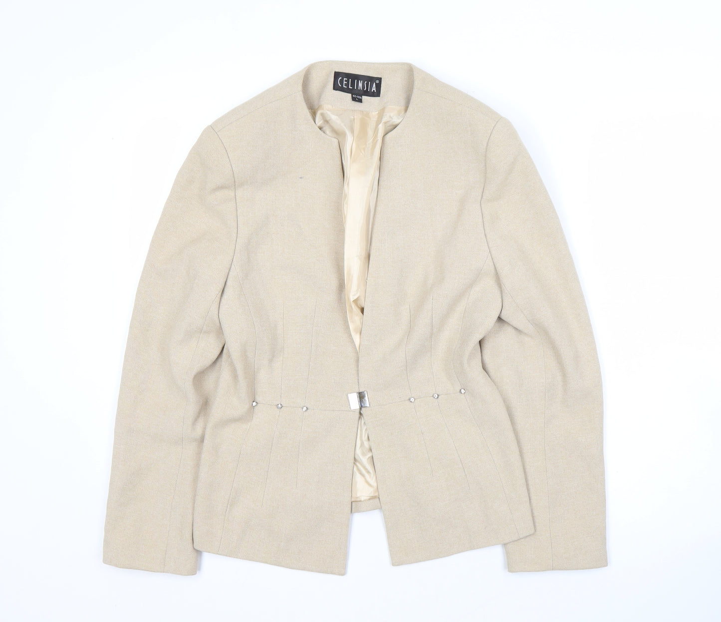 Celinsia Beige Women's Blazer L - Elegant Business Casual