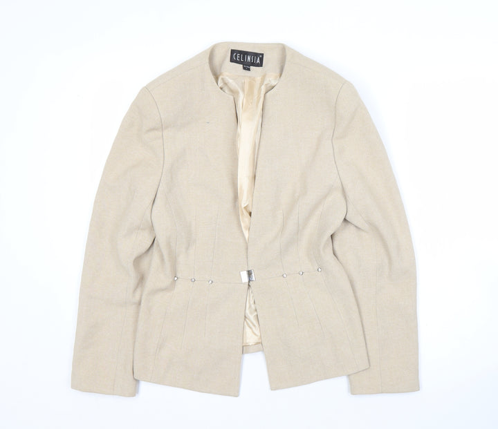 Celinsia Beige Women's Blazer L - Elegant Business Casual