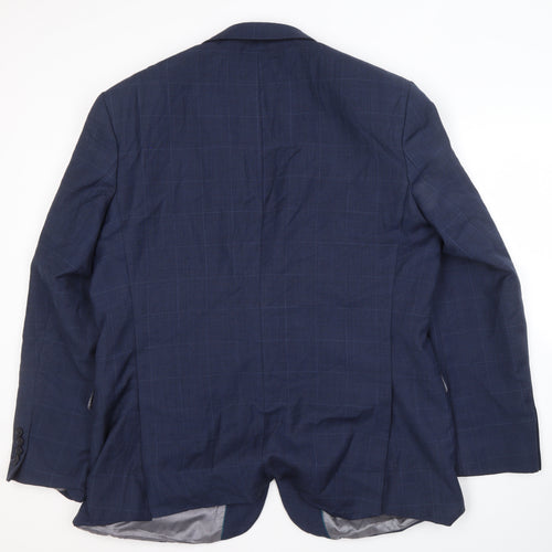 Tom English Blue Check Men's Blazer 46 Regular Fit