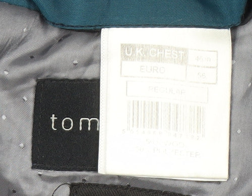 Tom English Blue Check Men's Blazer 46 Regular Fit