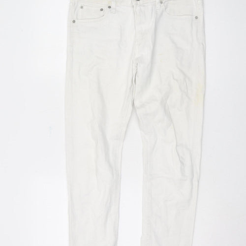 Uniqlo Women's White Denim Jeans Size 12 - Classic Style