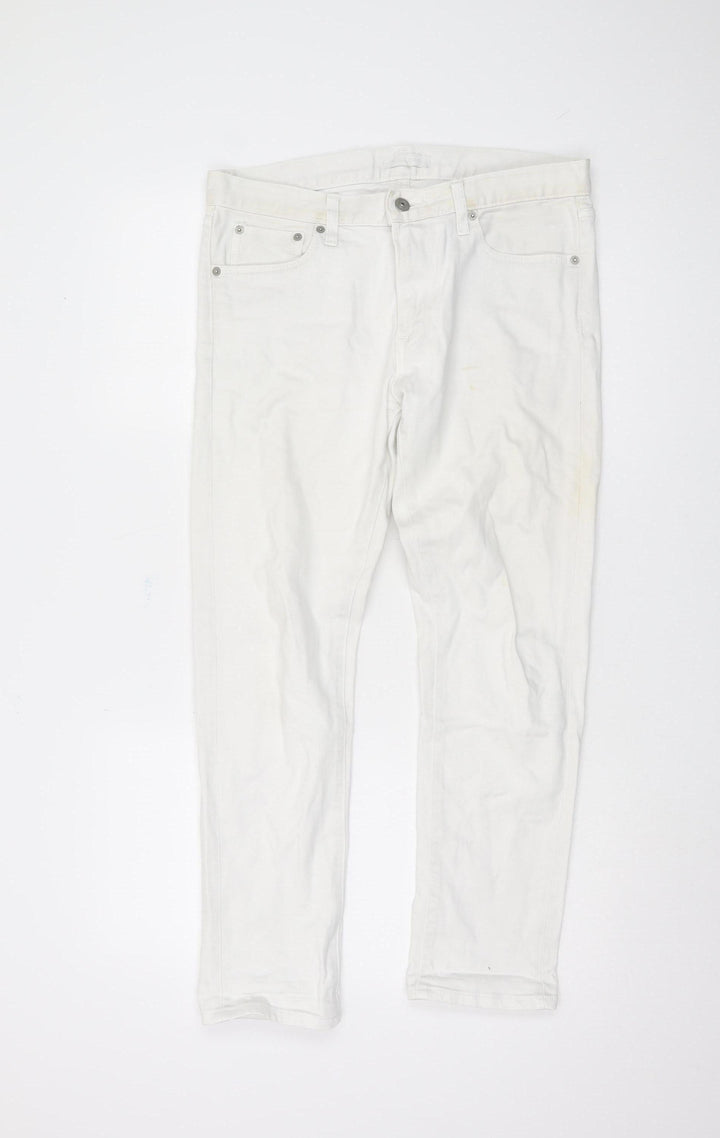 Uniqlo Women's White Denim Jeans Size 12 - Classic Style