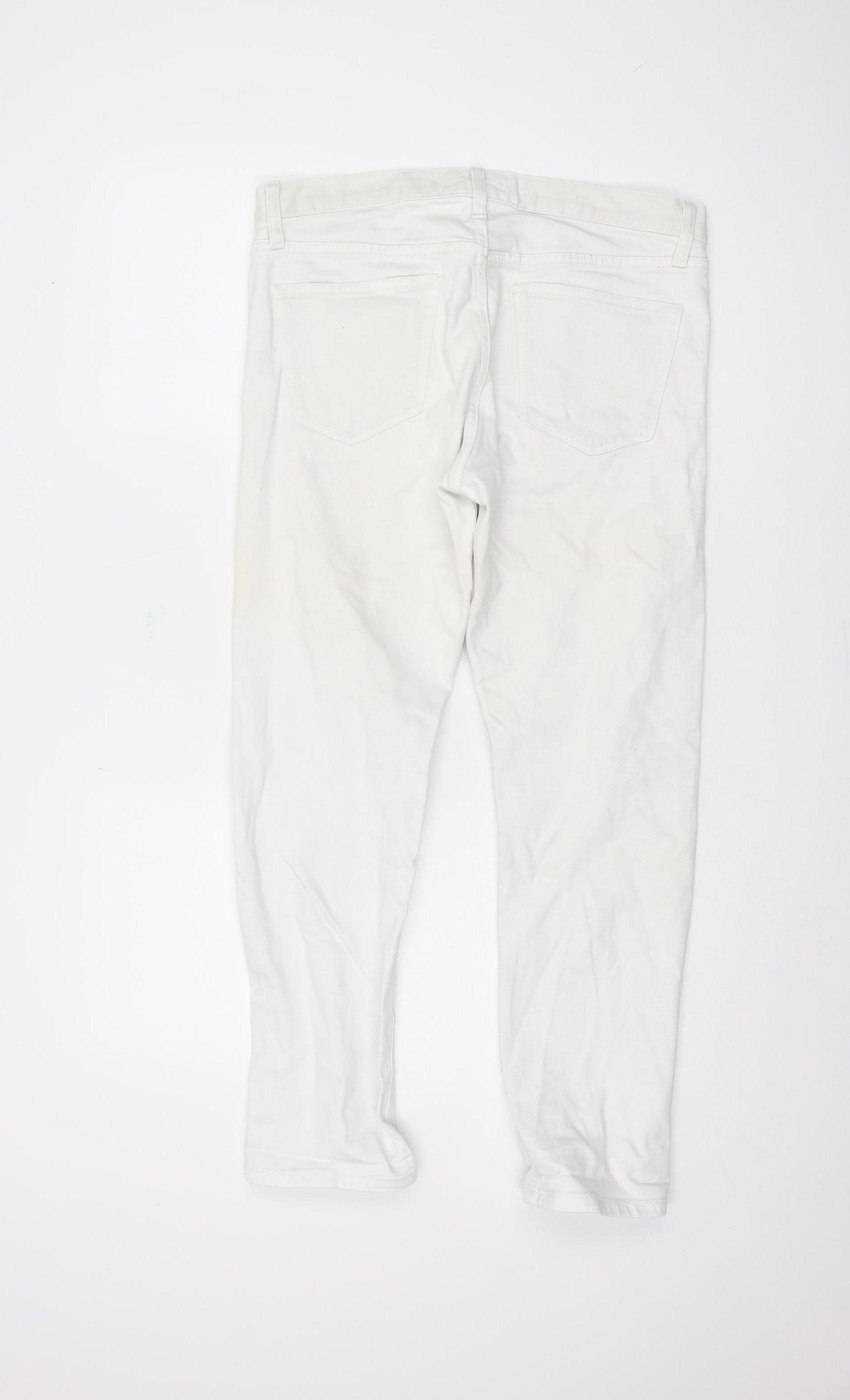 Uniqlo Women's White Denim Jeans Size 12 - Classic Style