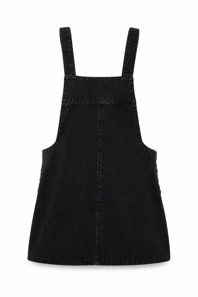 Front view of Zara Women's Black Pinafore Dress S