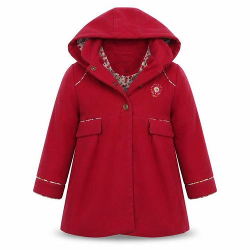 Sergent Major Girls Red Floral Parka Coat Size 6 Years