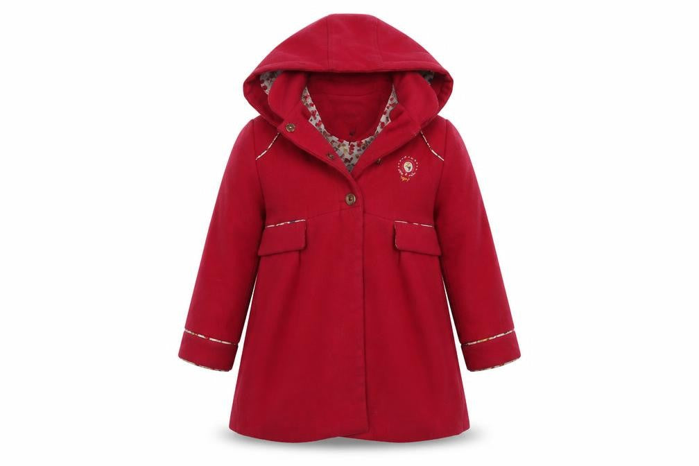 Sergent Major Girls Red Floral Parka Coat Size 6 Years
