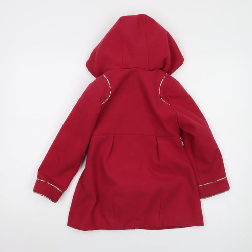 Sergent Major Girls Red Floral Parka Coat Size 6 Years