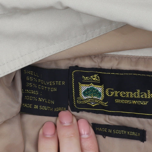 Grendale Men’s Beige Basic Jacket, L, Casual Spring/Autumn