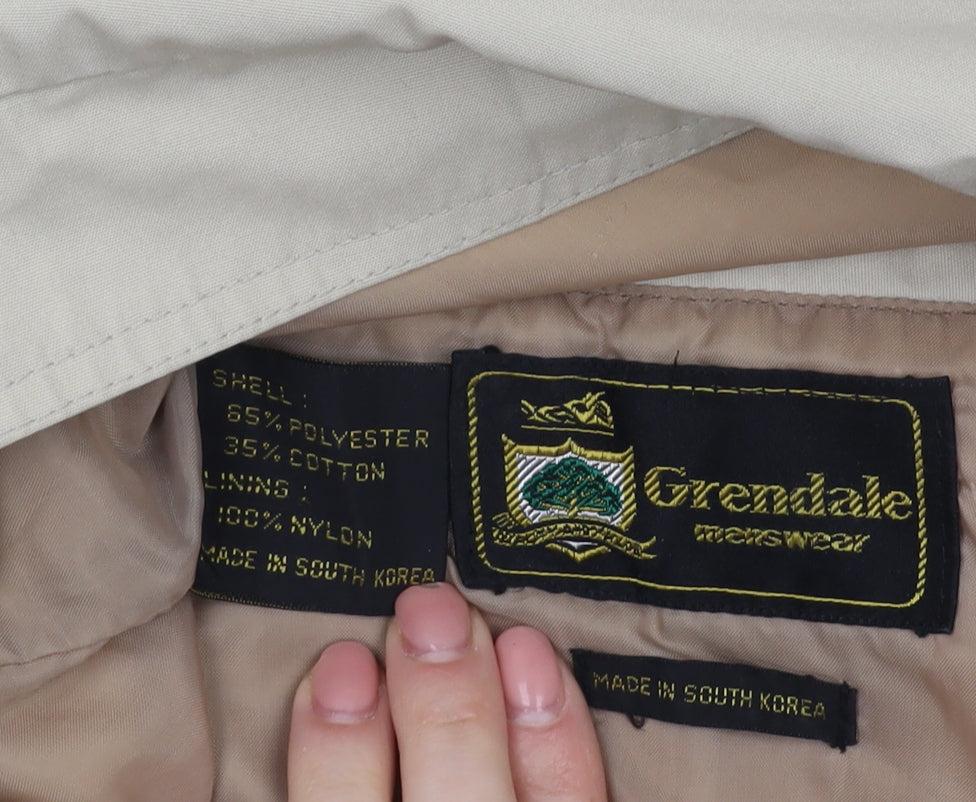 Grendale Men’s Beige Basic Jacket, L, Casual Spring/Autumn