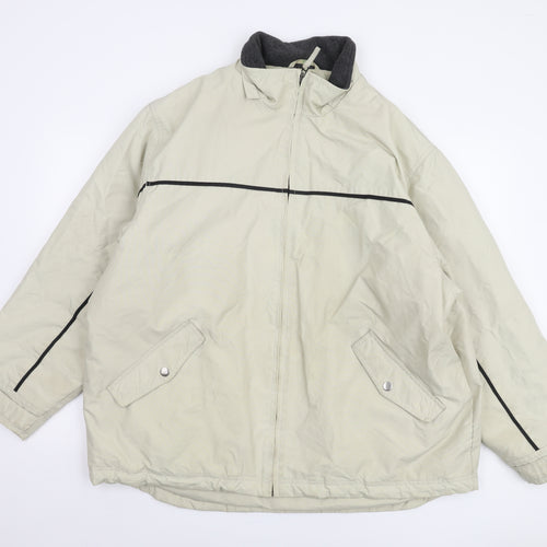 Mudie Men's Beige XL Basic Jacket with Full Zip