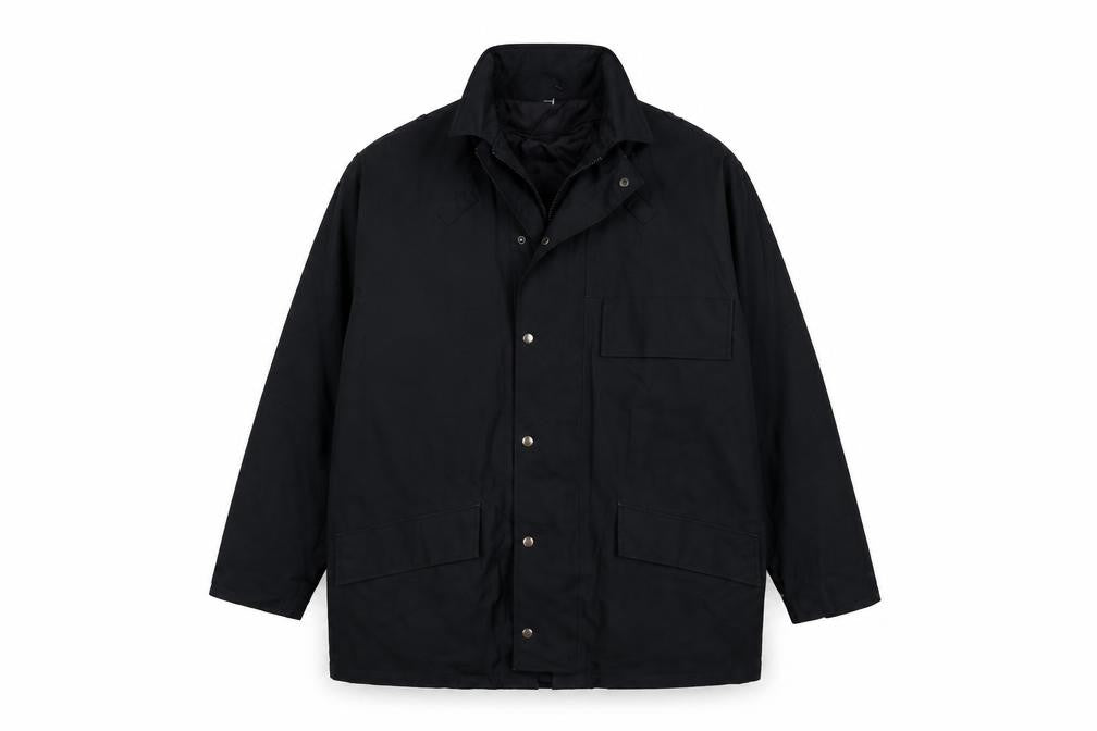 Front view of L.A. Corporate Men's Black Parka Jacket - L