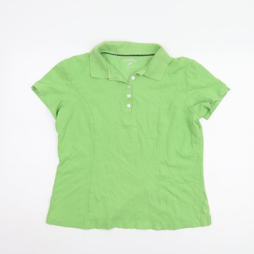 Riders by Lee Women's Green Polo Shirt L